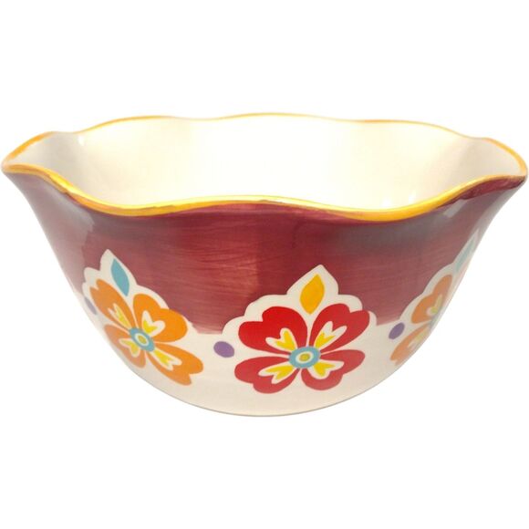 Pioneer Woman Mixing Bowls Set Of 3 Fall Floral Polk Dot Autumn Serving Nesting - Picture 6 of 15